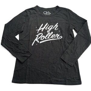 Chaser Girl's Long Sleeve Crew Neck Tee T-Shirt Size 12 Gray High Roller